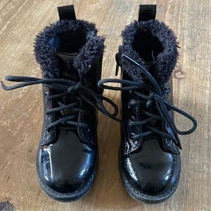 NWOT Mini Mia Faux Patent Leather Boots